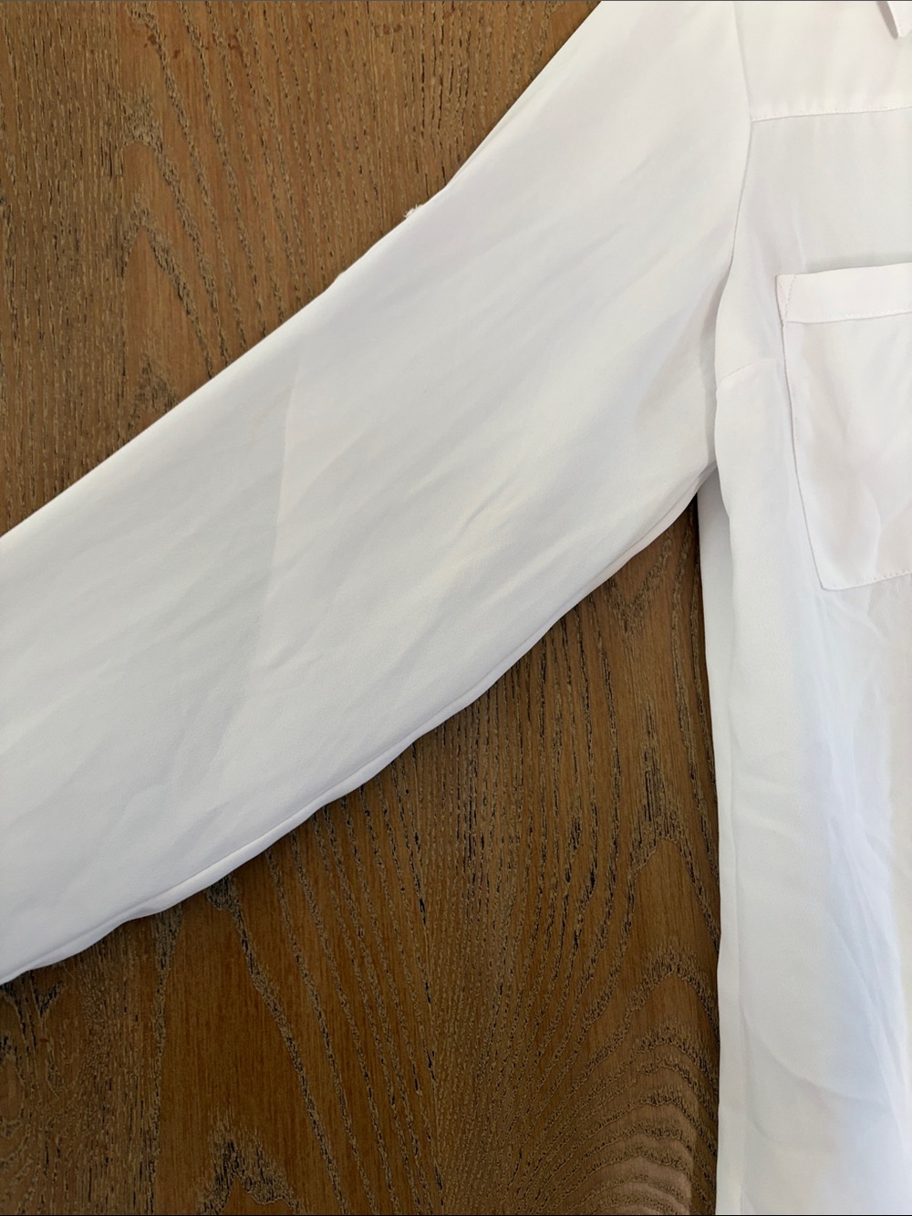 Express White Semi-Sheer Button-Front Blouse - Picture 6 of 10